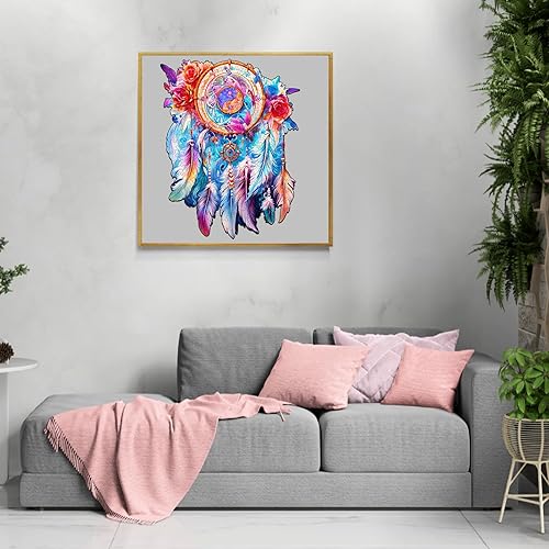 Miniatura 8 de Masseruon Rompecabezas de madera para adultos, atrapasueños de Yin Yang, rompecabezas de forma única (S, 90 piezas, 8.3 x 6.4 pulgadas), el mejor