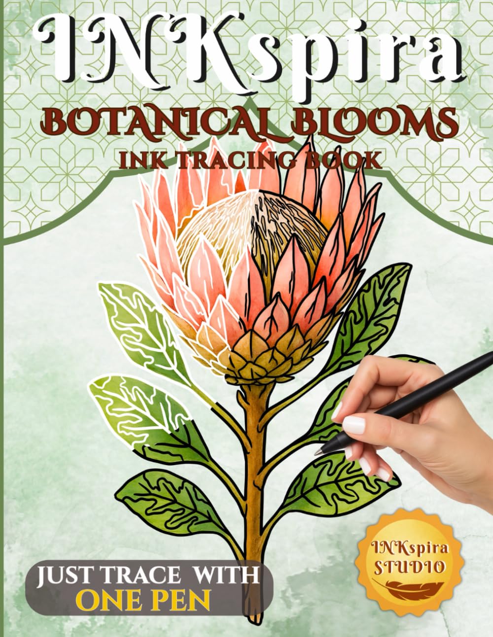 INKspira: Botanical Blooms Ink Tracing Book: Relaxing Watercolor-Inspired Floral Illustrations to Trace and Unwind (INKspira Tracing Collection)