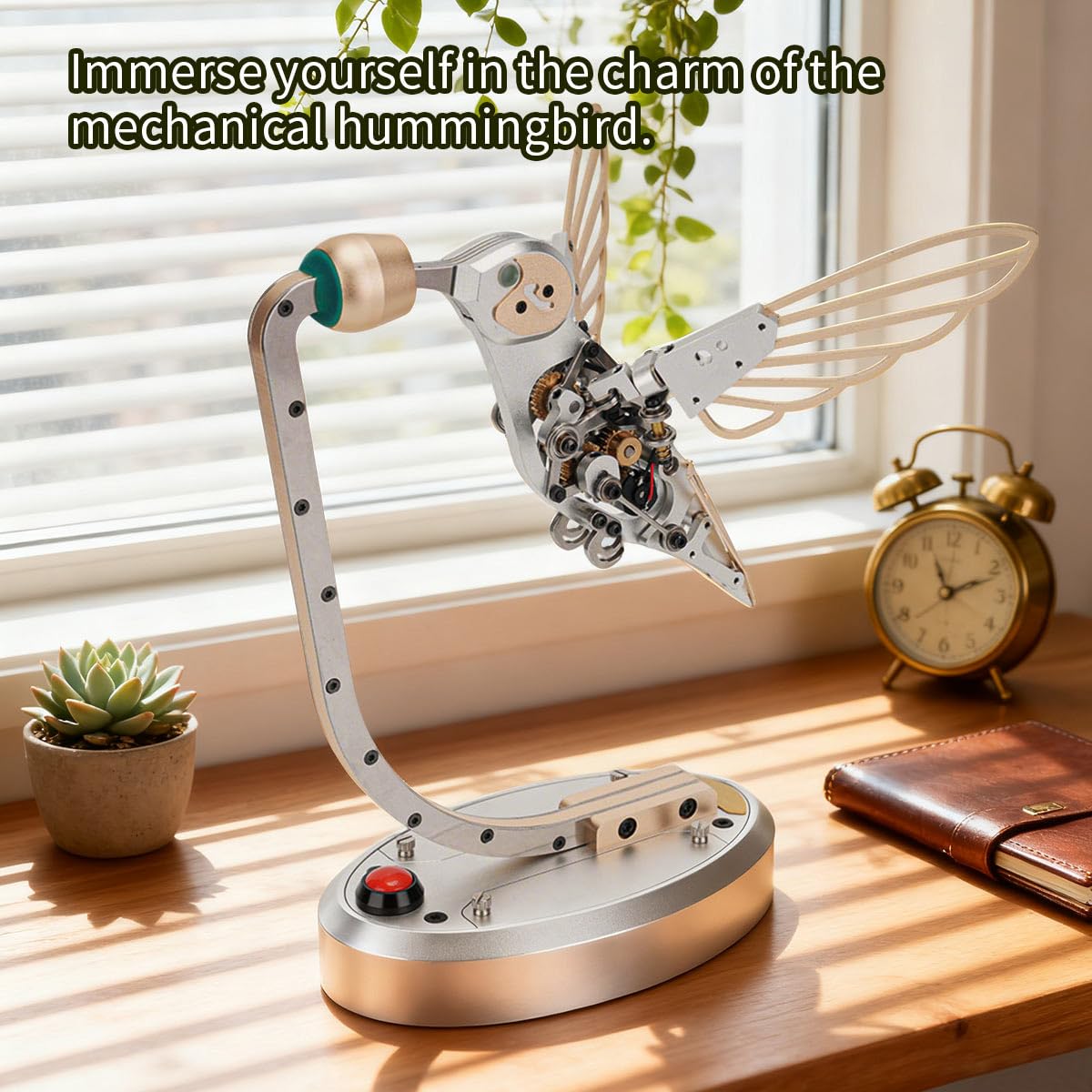 Puzzle 3D in metallo per adulti, con colibrì meccanico, steampunk