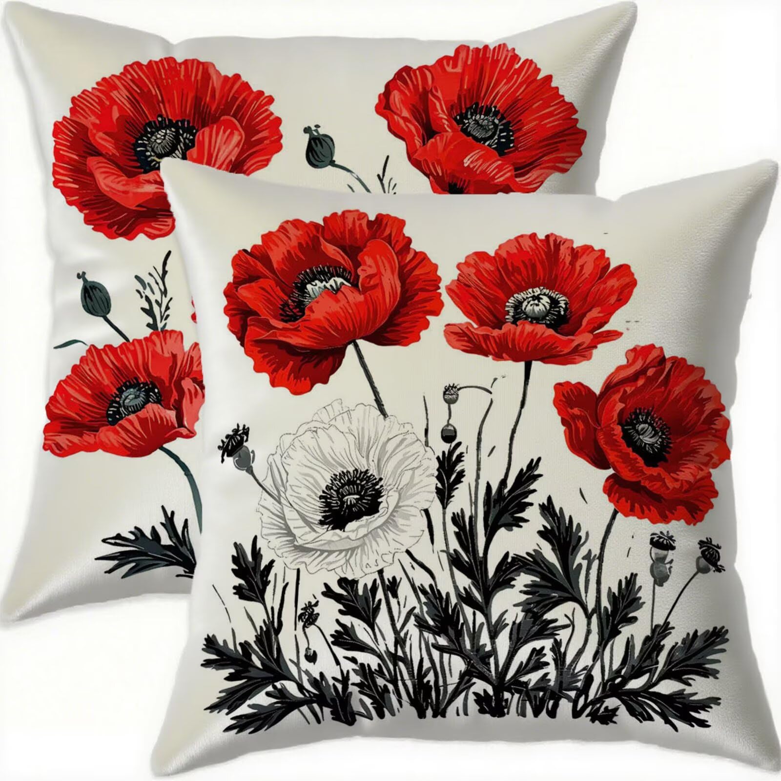Housse coussin 80x80cm pour salon et chambre avec grand oreiller velours rouge