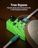 Vista 4 de FLAMMA FC05 Mini pedal de modulación con brida de coro Trémolo Phaser Vibrato Rotary Liquid Autowah Stutter Ring LowBit