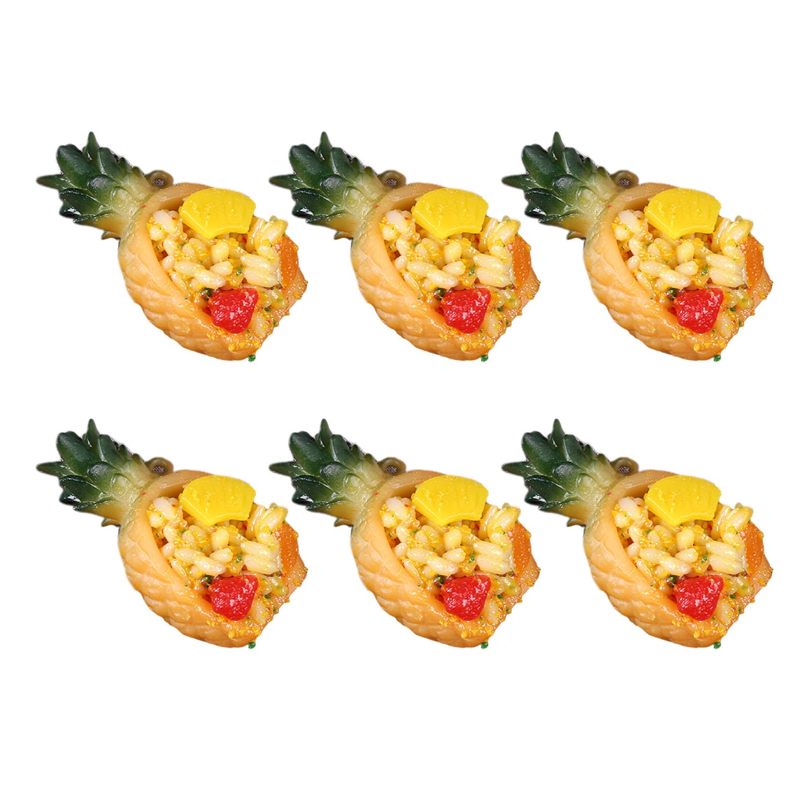 Buxuaaaa Strawberry 07 Simulation Pineapple Fried Rice Model Realistic Artificial Pineapple Fried Rice Model For Kitchen Display, Photo Props Food Simulations
