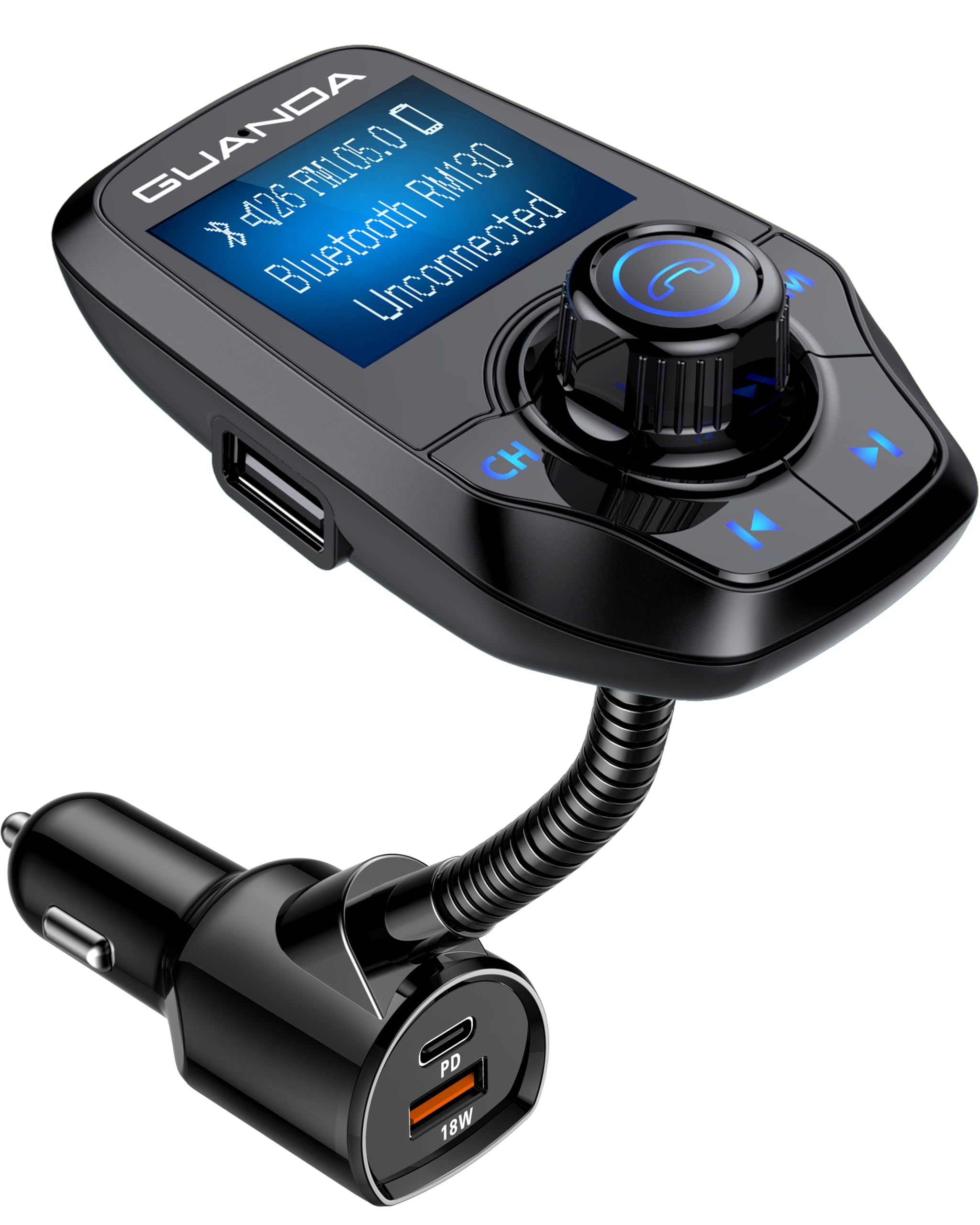 Amazon.com: GUANDA Bluetooth 5.3 FM Transmitter for Car, Wireless