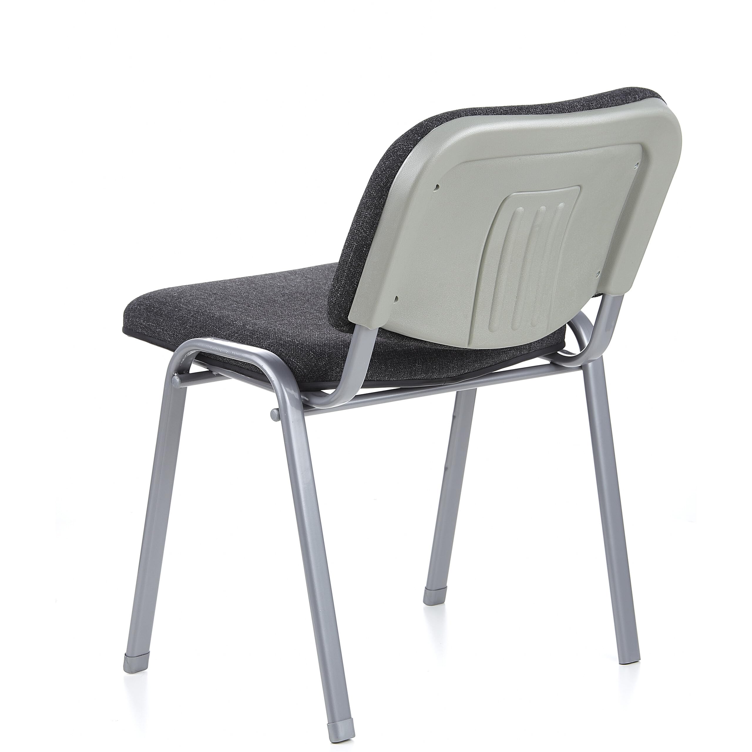 HJH Office 704120 Sedia da Conferenza XT 600 Rivestita, Riunioni e Attesa Con Schienale, Tessuto Antracite/Argento