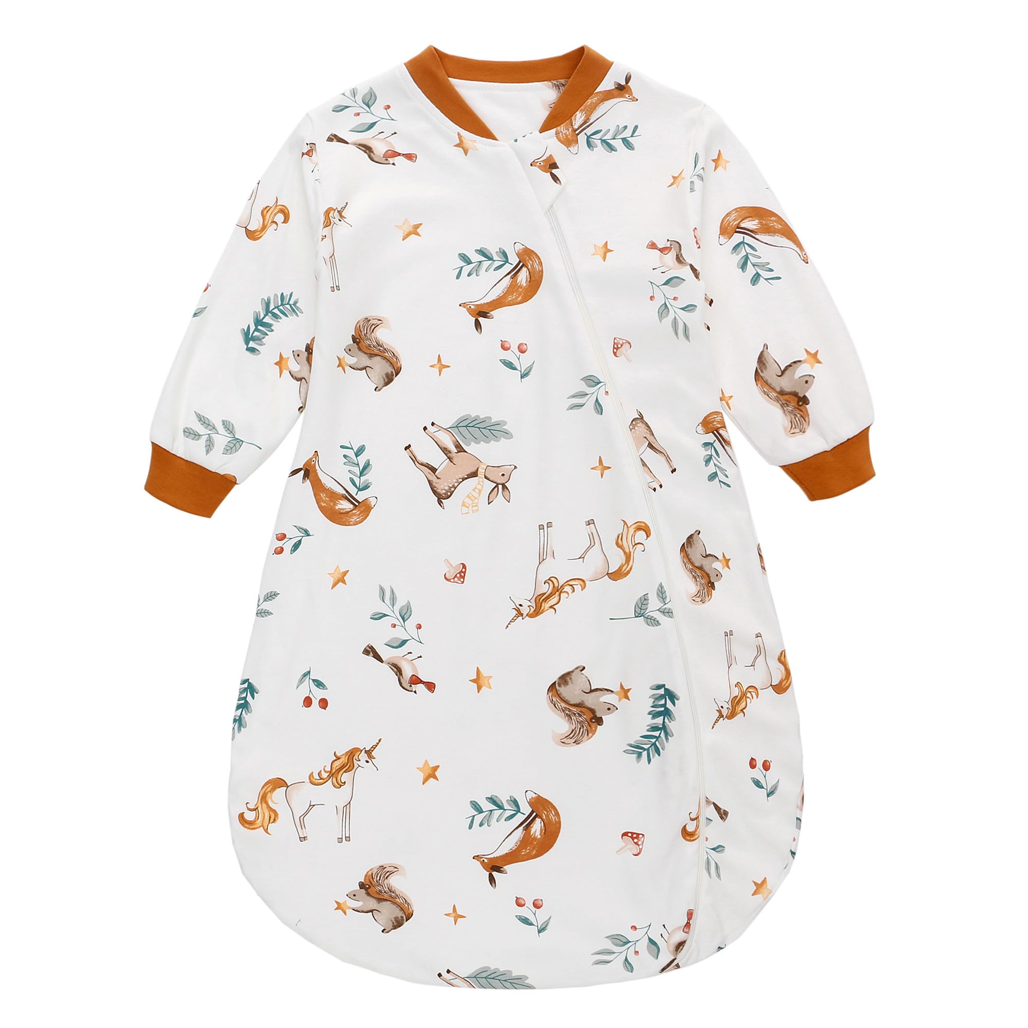 Miracle Baby Sleep Sack 0-6 Months, Baby Wearable Blanket with 2-Way Zipper, 100% Cotton Long Sleeves Baby Sleeping Bag 1.5 Tog for Infant