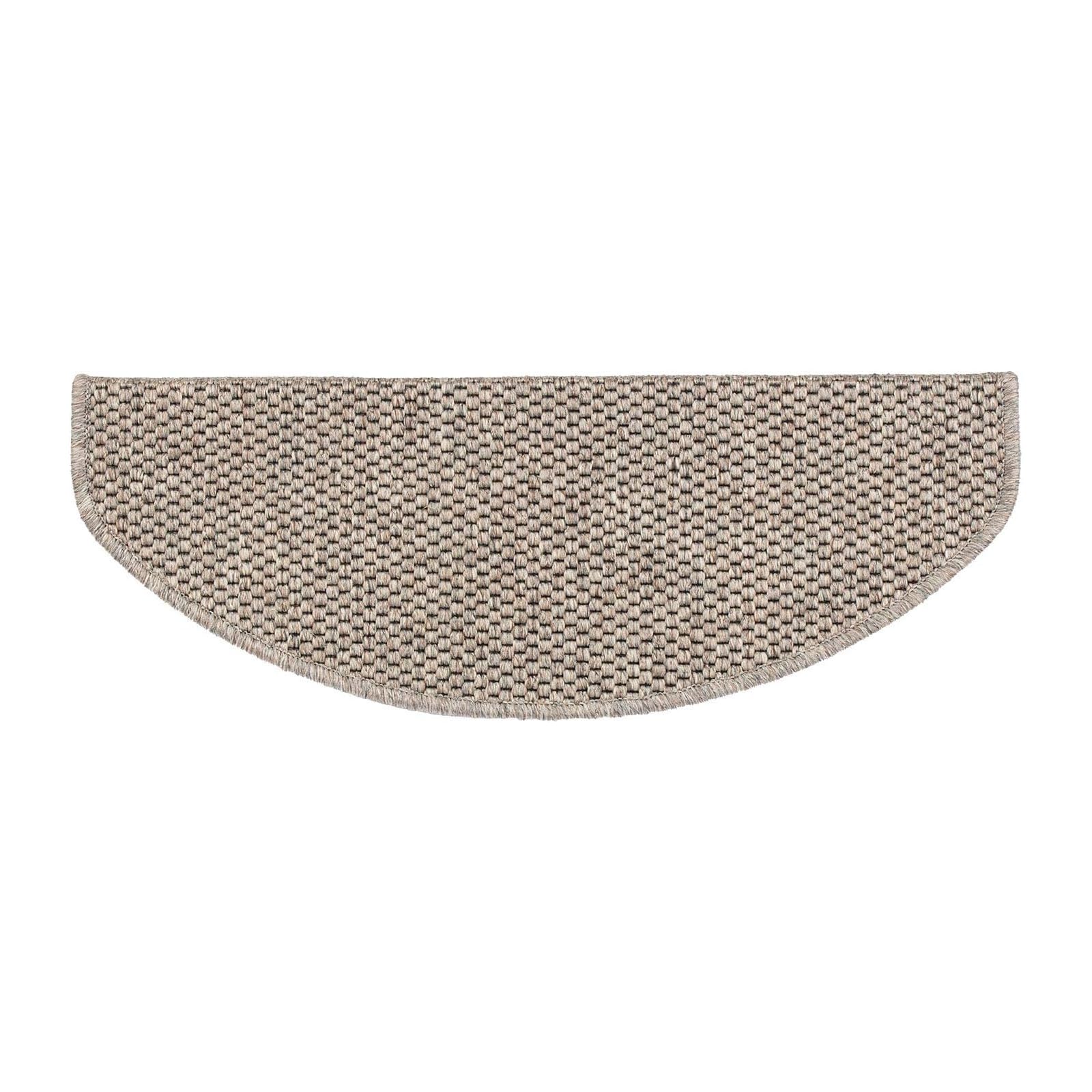 casa pura Tappeto per gradini calcuta effetto sisal - Kalkutta - in tessuto piatto, resistente protezione per scale - 65 x 23,5 cm - semicircolare - singolo gradini (Taupe)