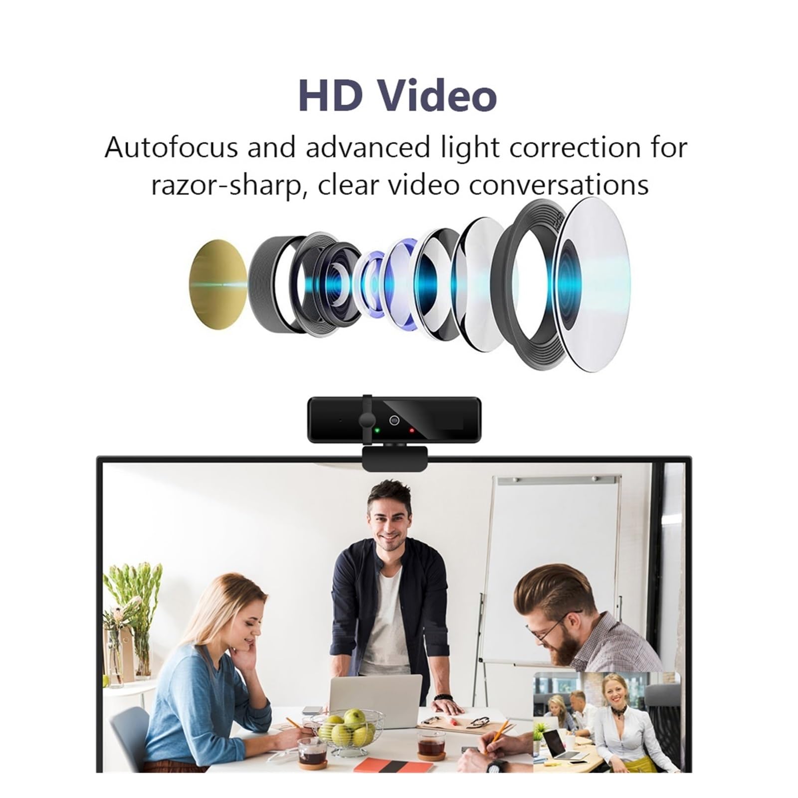 Webcam 4K Full HD Mini cámara con micrófono 30fps USB for PC Laptop Video Shooting Camera Webcamera