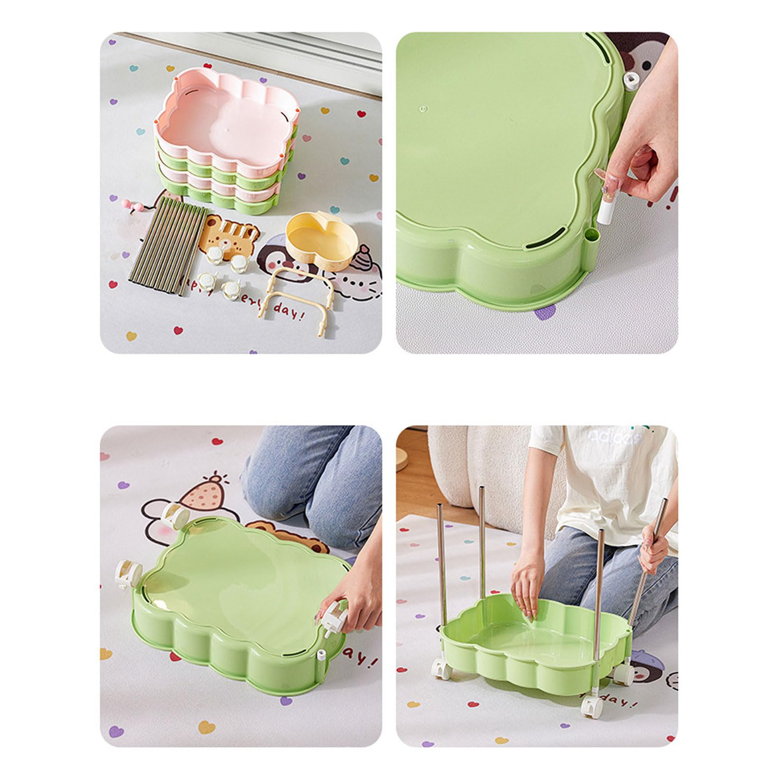 Carrito rodante resistente de varios niveles con estantes, ahorro de espacio para cocina, baño y oficina - le nizer on Wheels