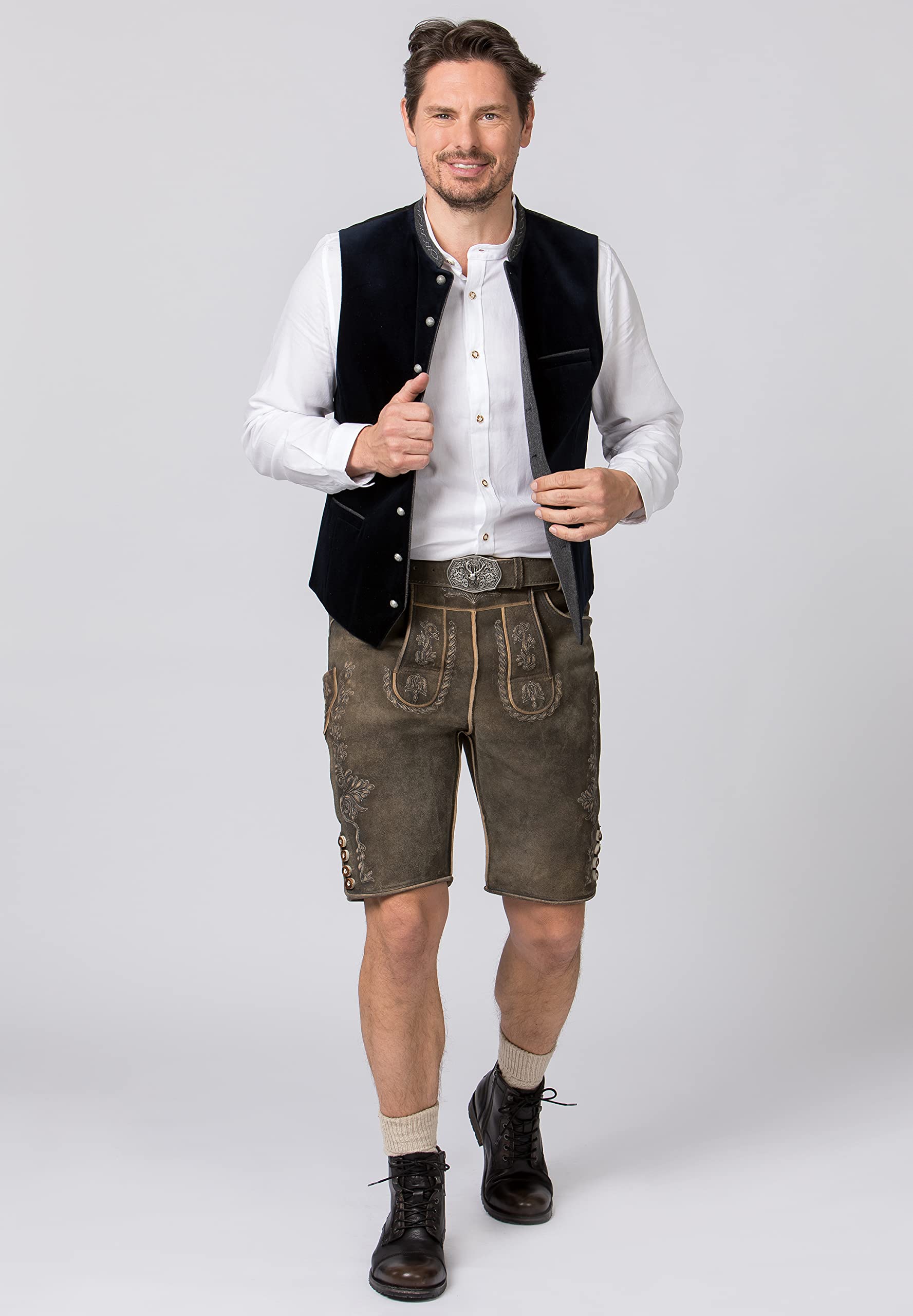 Stockerpoint Herren Trachtenweste Lorenzo I Größen 46-64 I Traditionelle & hochwertige Weste mit verstellbarem Riegel I Perfekt für Trachten & Festlichkeiten