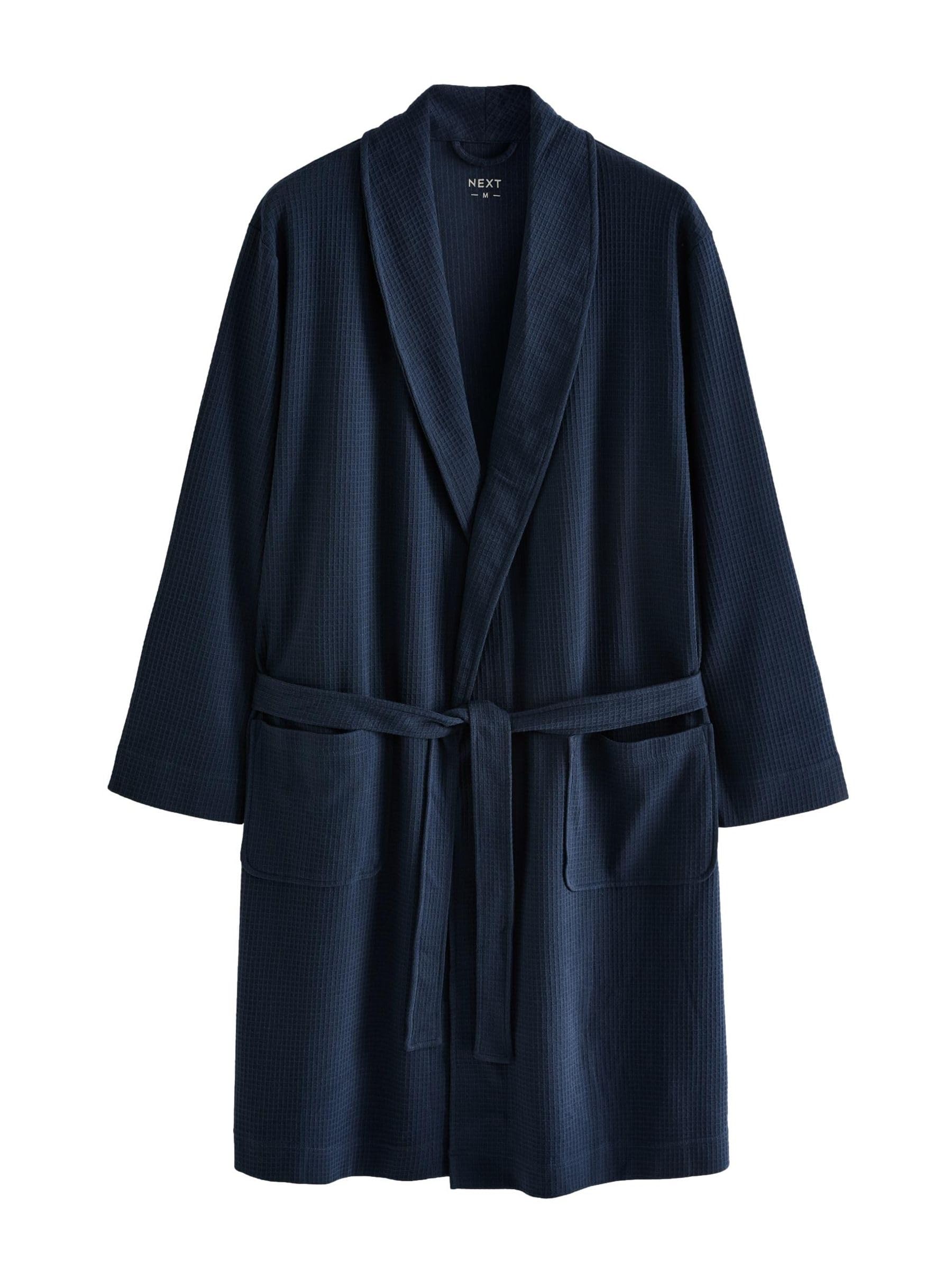 NEXT Uomini Vestaglia leggera a nido d'ape | Blu marino, XL, Standard, Pull On, Lavabile in lavatrice