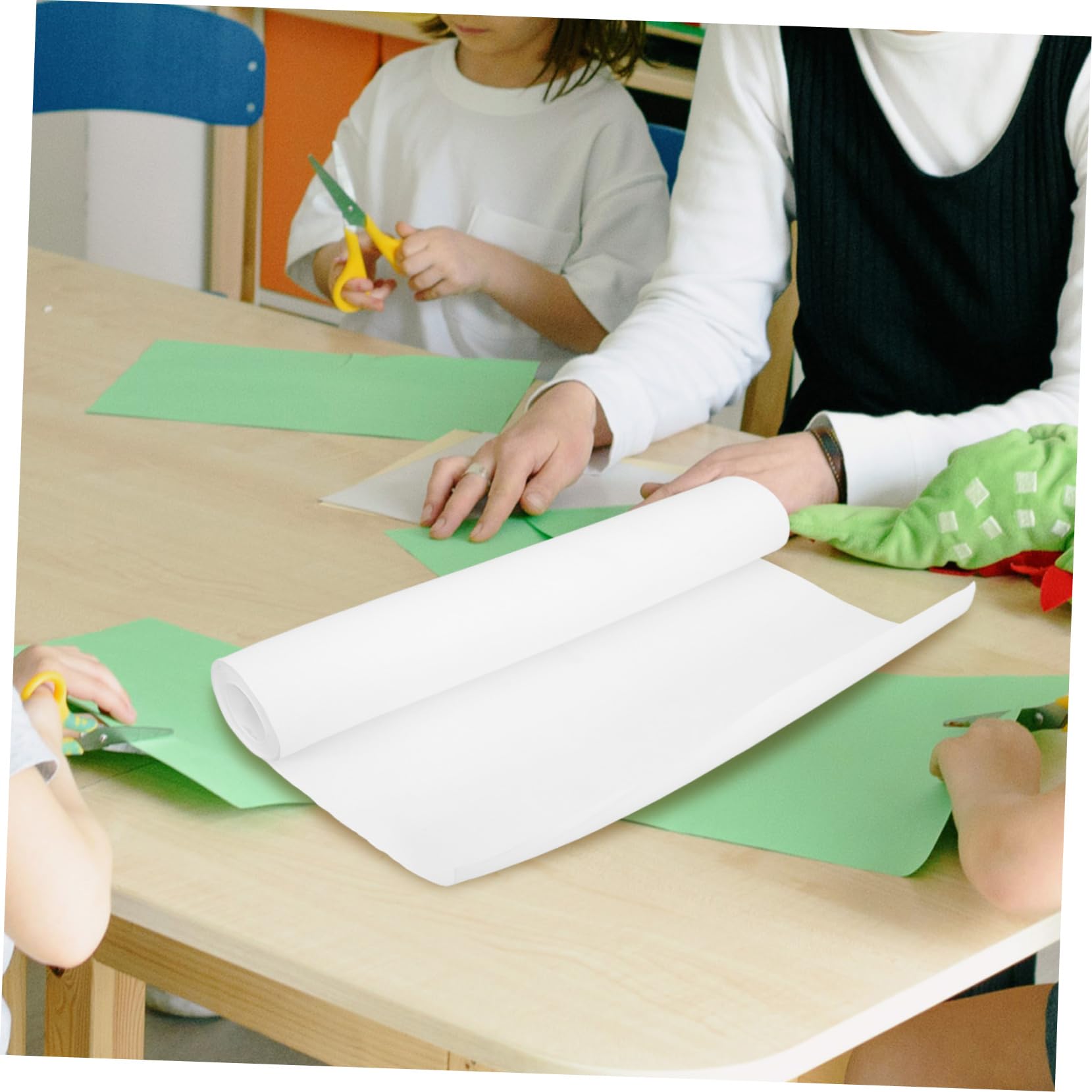 Rollo de Papel Kraft Blanco para Embalaje y Dibujo Infantil