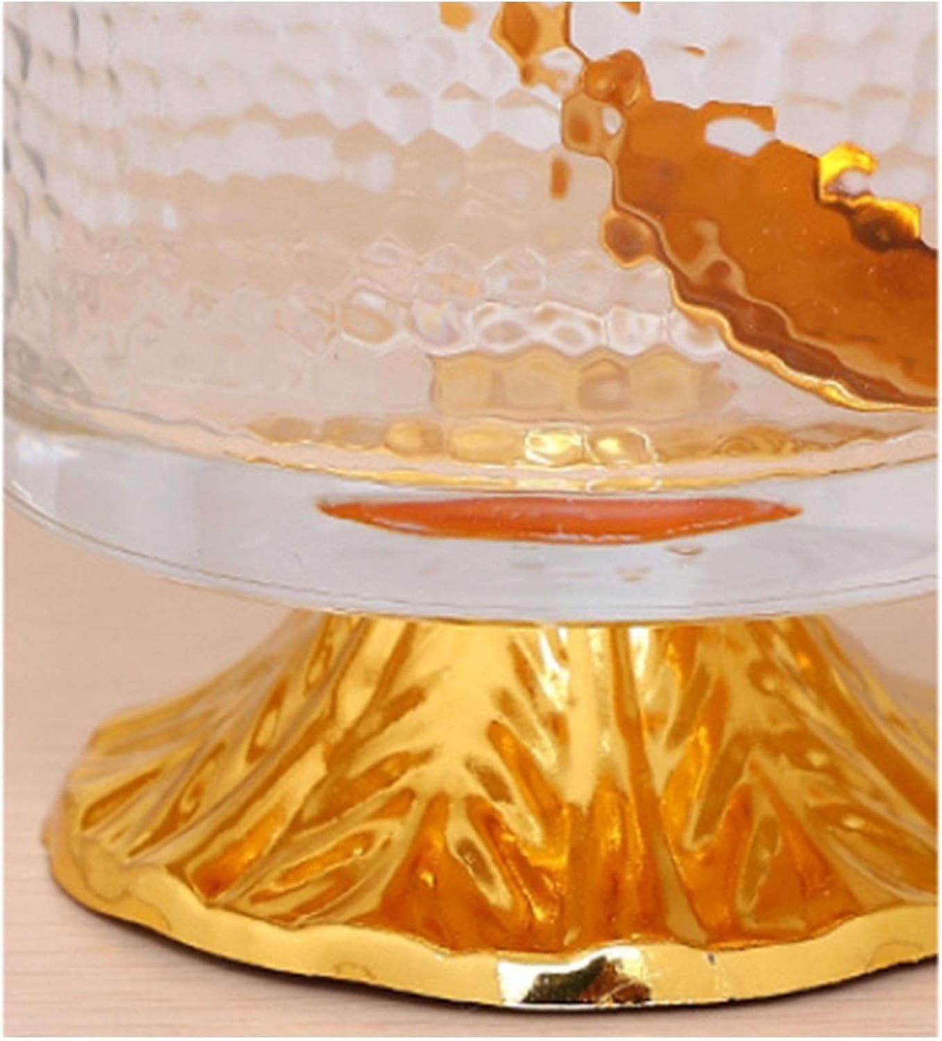 retro sugar bowl with lid, Sugar Bowl with Lid and Spoon, Coffee Bar Accessories, Glass Spice Jar, Sugar Container, for Home, Kitchen, Weddings-Gold-Vertical Stripes ( Color : Gold , Size : Smooth )