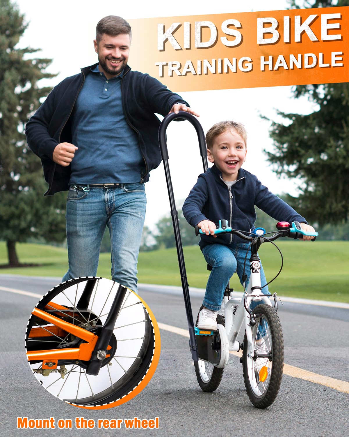 Asa de entrenamiento de seguridad mejorada para niños, 6 alturas ajustables y resistentes, accesorios de bicicleta de equilibrio para niños, enseñanza a montar sin ruedas de entrenamiento 2