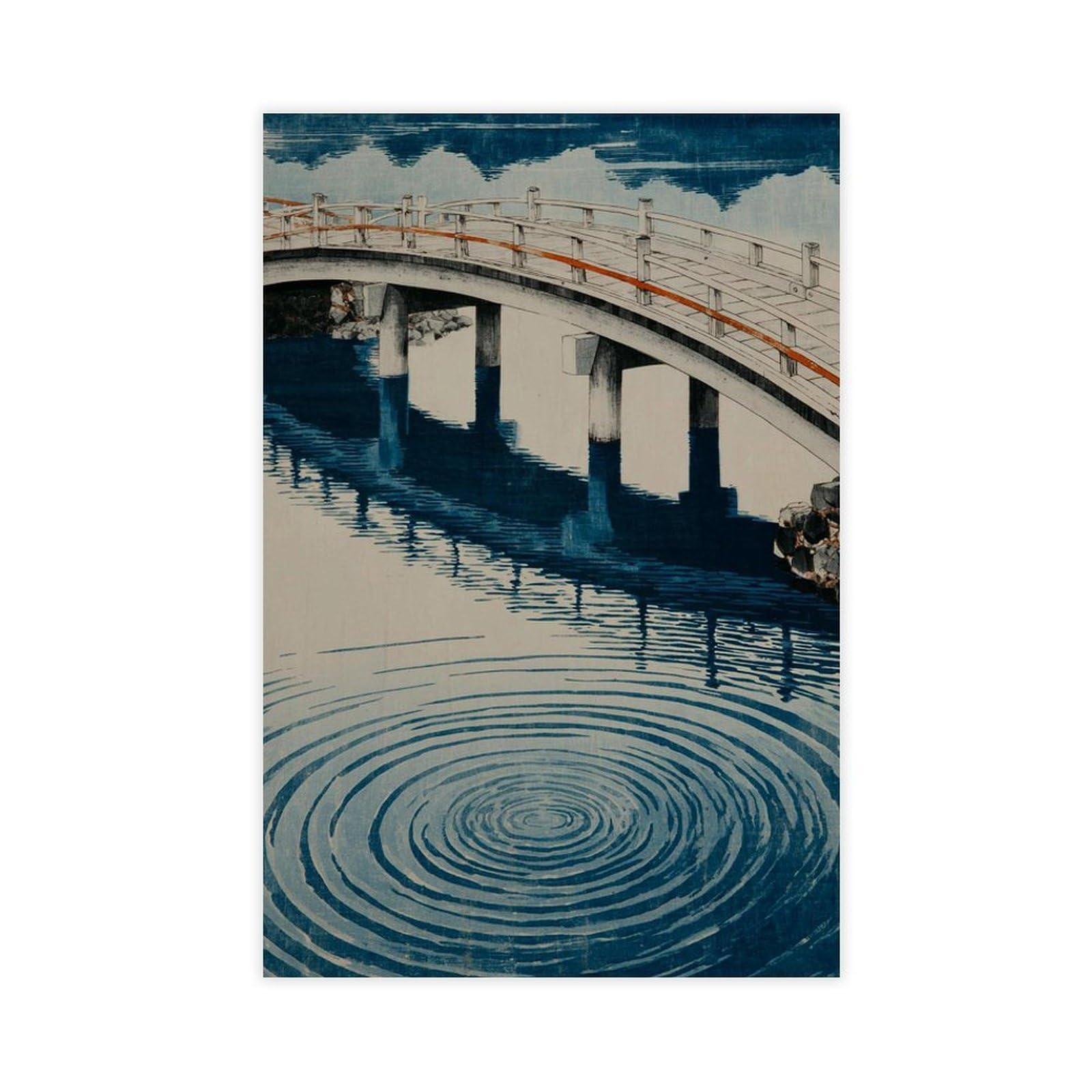 Bareronor Japanese Bridge P Canvas Poster Bedroom Decor Landscape Office Room Decor Gift 24" L X 36" W