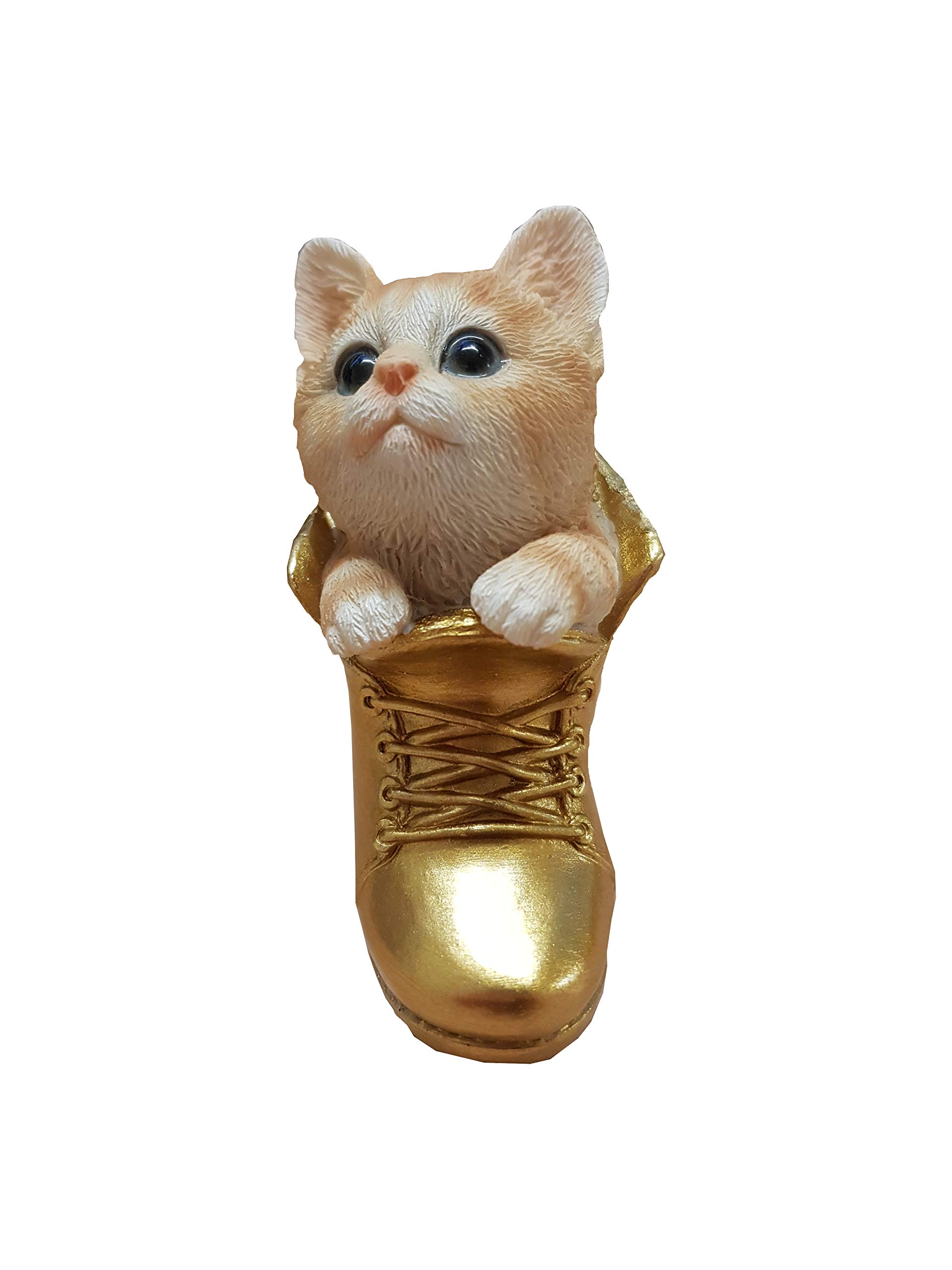 Vivid Arts - Hanging Pet Pals - Hanging Golden Boot Ginger Kitten Decoration (HOR-B30-G)