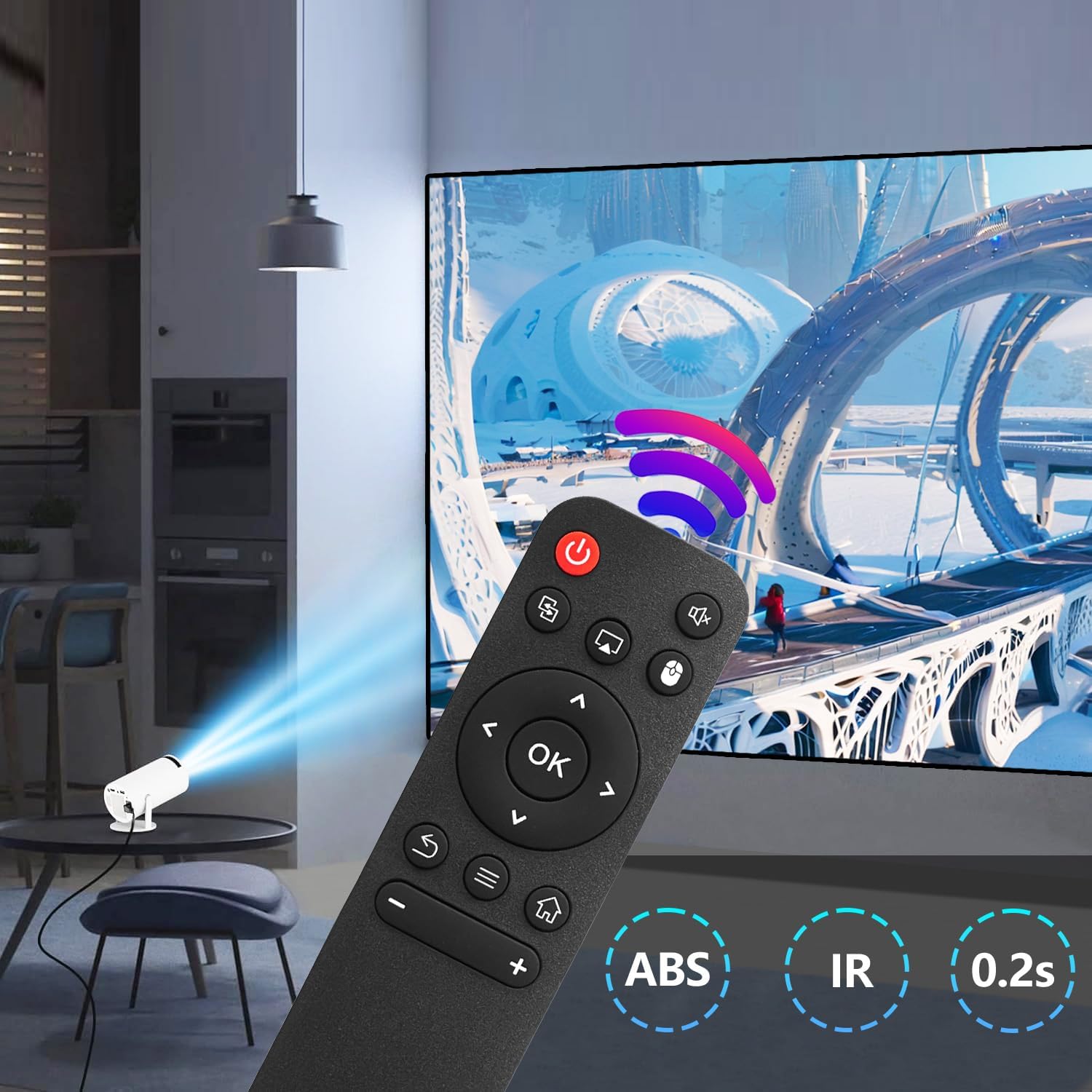 Replacement Remote for Mini Projector,Compatible with Magcubic HY300Pro,HIPPUS HY300Pro,Aubor HY300Pro,Xgody HY300Pro,Maypug P1 Mini Projector.