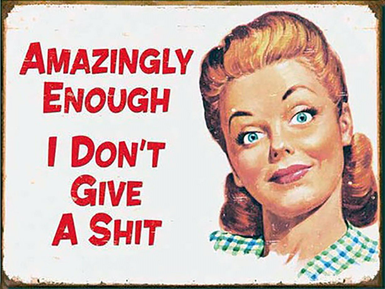 Shawprint Limited Amazingly Enough I Dont Give A Shit Retro Metal Fridge Magnet 100Mm X 75Mm (1834F)
