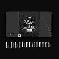 Vista 2 de Apres Nail Gel-X - Caja mediana cuadrada natural de puntas 600 puntas Gel-X, calidad premium, 14 tamaños 00-9 Tamaños medios incluidos