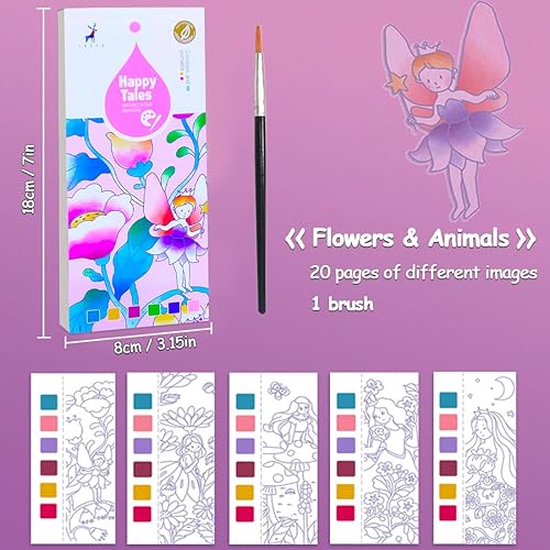 Miniatura 4 de Juegos de pintura de acuarela para niños, libro de pintura de acuarela de bolsillo, libros de acuarela para colorear para niños de 4 a 8 años, para