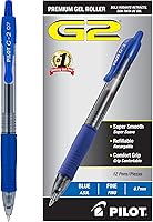 Pilot G2 Premium Gel Pens, Fine 0.7mm Blue Ink, 12-Pack - Smooth, Refillable Rollerball for School, Office, Journaling