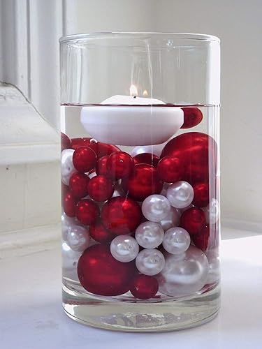 Miniatura 5 de 75 perlas de oro rosa "flotantes", sin agujeros, decoraciones de jarrón de varios tamaños jumbo/surtidos, llena 1 galón de geles transparentes