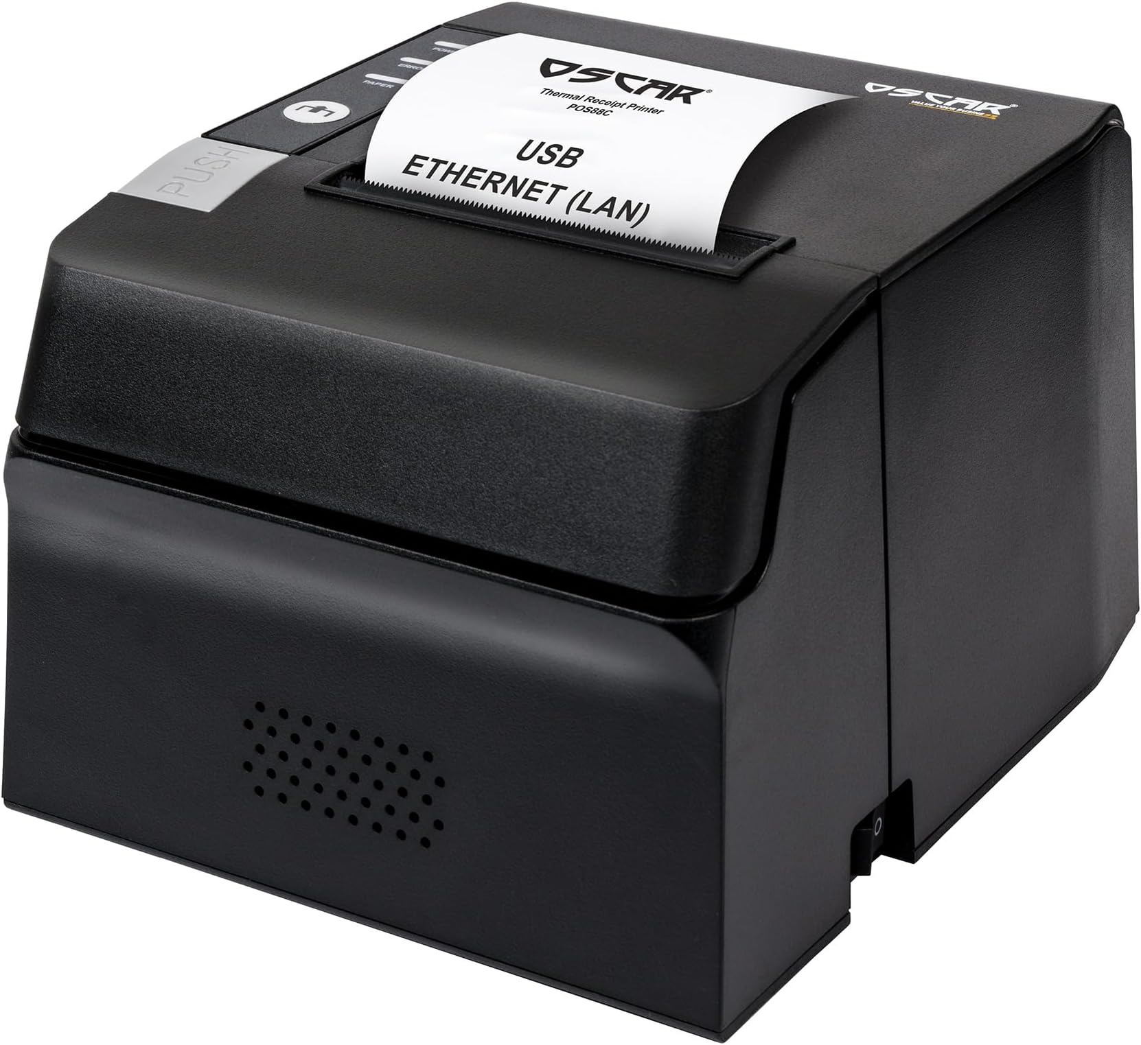 OSCAR POS88C 80mm Thermal Bill POS Receipt Printer USB+Ethernet with Auto-Cutter & Kitchen Beep, ESC/POS Support, Black Color