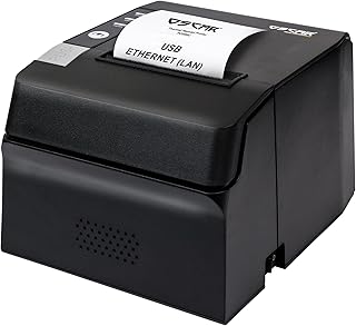 OSCAR POS88C 80mm Thermal Bill POS Receipt Printer USB+LAN with Auto-Cutter & Kitchen Beep, ESC-POS Support, Black Color