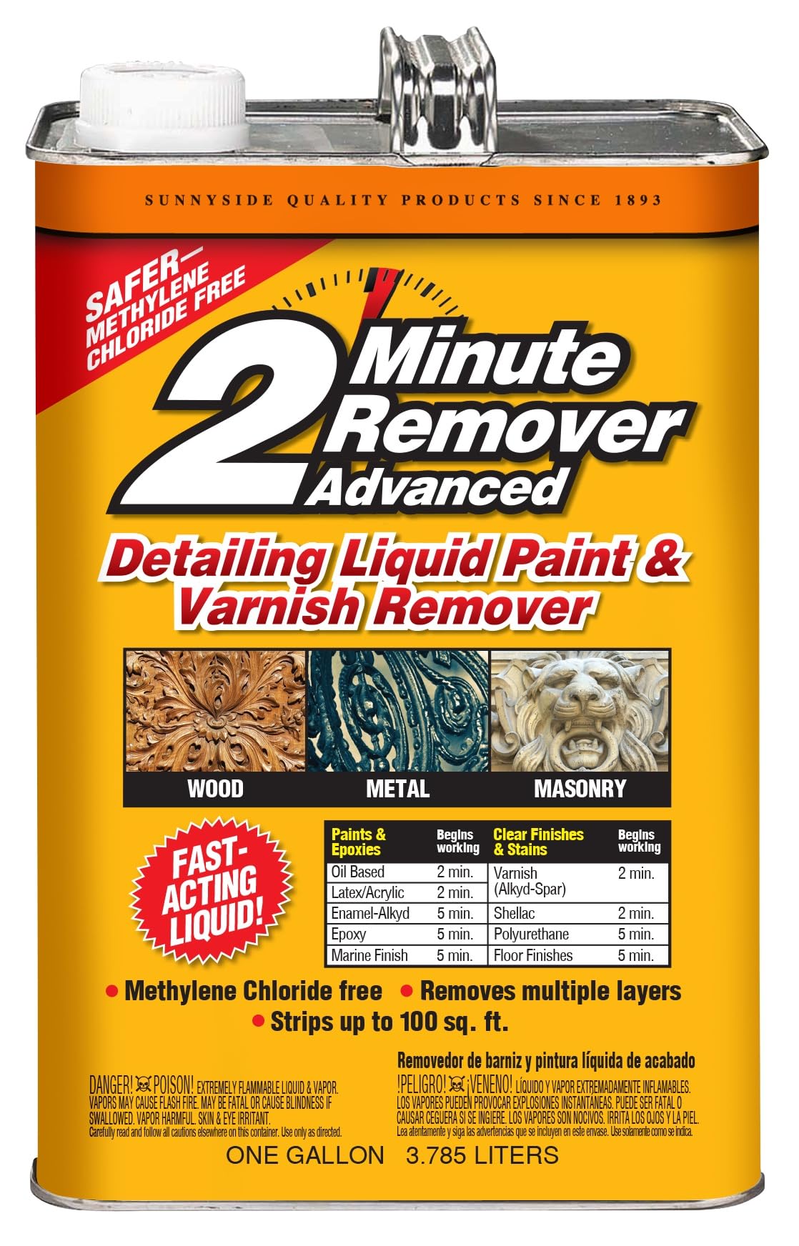 Sunnyside Corporation 2 Minute Remover Advanced Paint & Varnish Remover, 1 Gallon - Liquid