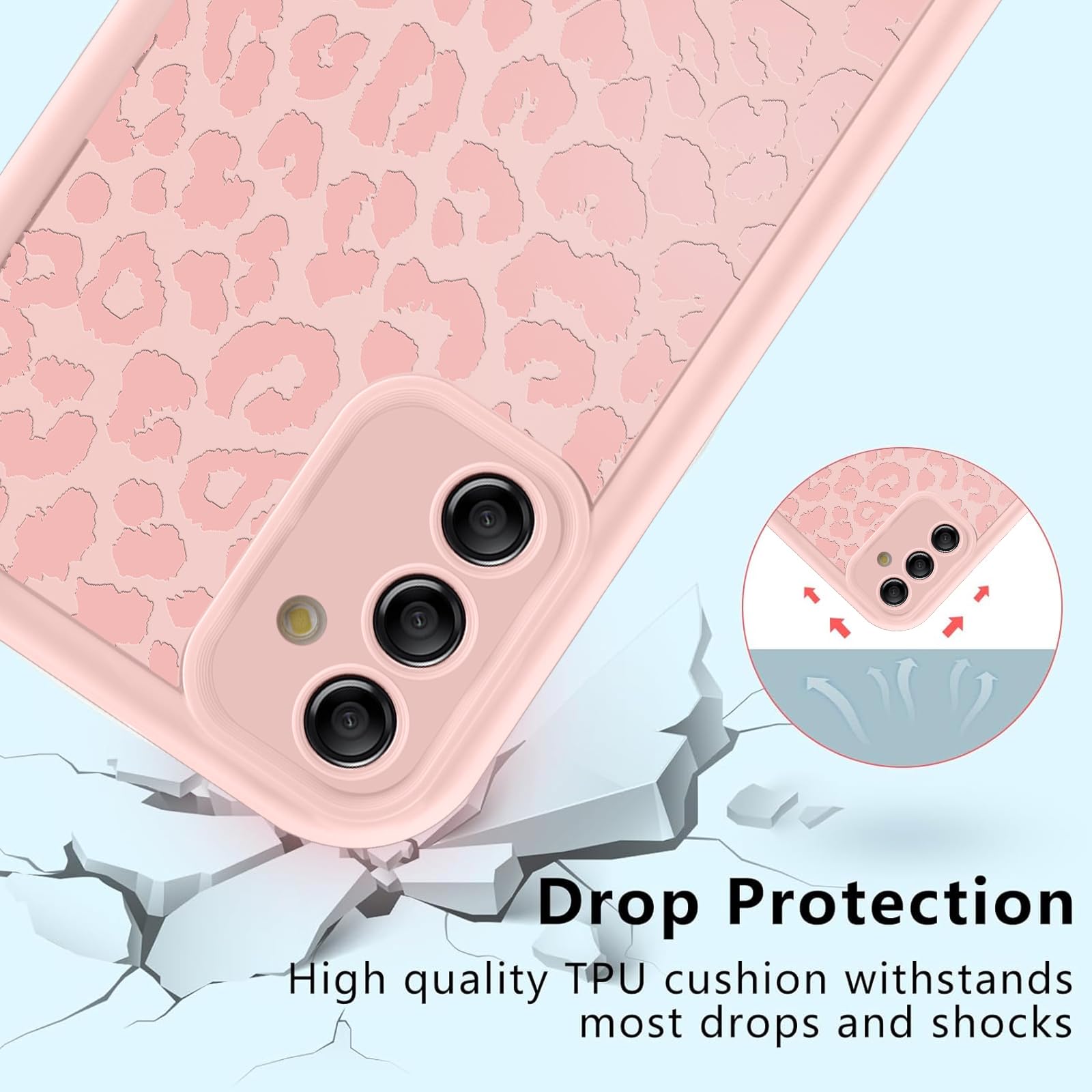 ZhuoFan Cover per Samsung Galaxy A26 5G 6,64”, Aesthetic Leopardata Motivo Custodia Rosa Opaca Ultra Morbida Sottile Leggera Silicone Antiurto AntiGraffio TPU Bumper Protettiva Case, 03