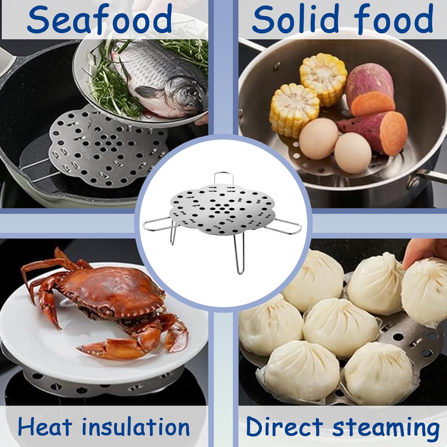 Versatile 2Pcs Stainless Steel Steamer Rack: Your Ultimate Cooking Companion!