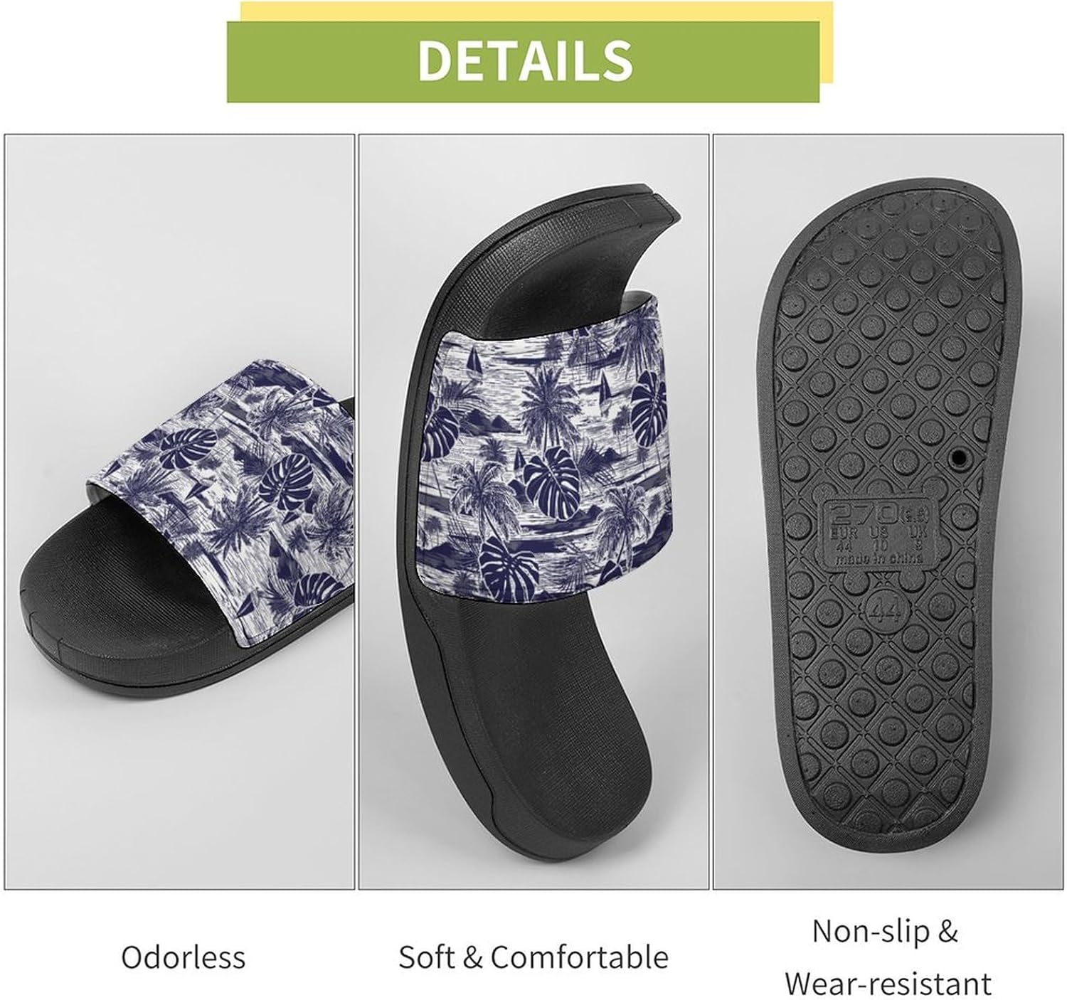 TAIZIYEAH Palm-tree Bedroom Shower Lightweight Outdoor Indoor Slippers 46