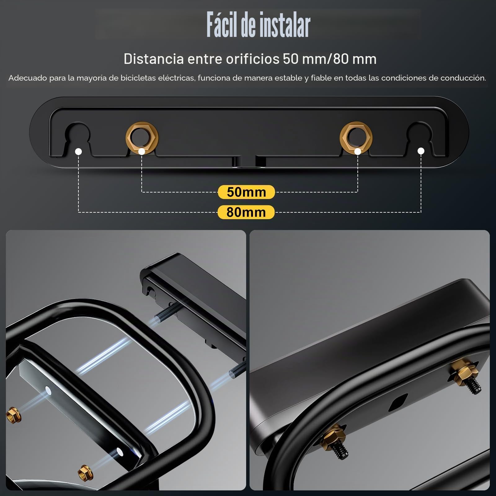 Ebike - Luz trasera para bicicleta eléctrica (6 – 12 V, con luz de freno, homologada por StVZO, luz trasera LED para bicicleta eléctrica con cable, luz trasera segura y fiable, portaequipajes)