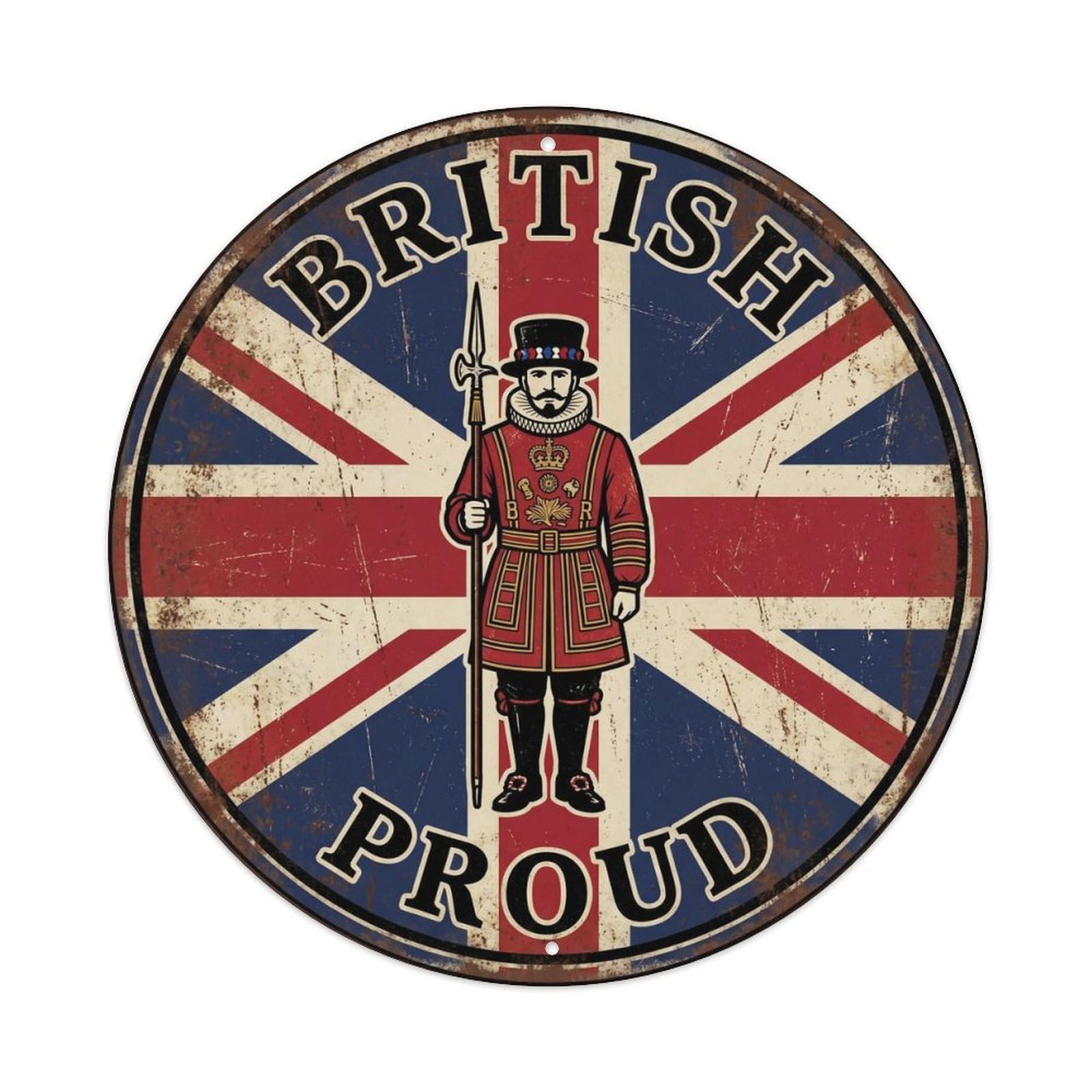 Olhnbad Style British Proud Yeoman Guard Uniform Folk Heritage Emblem Metal Tin Sign