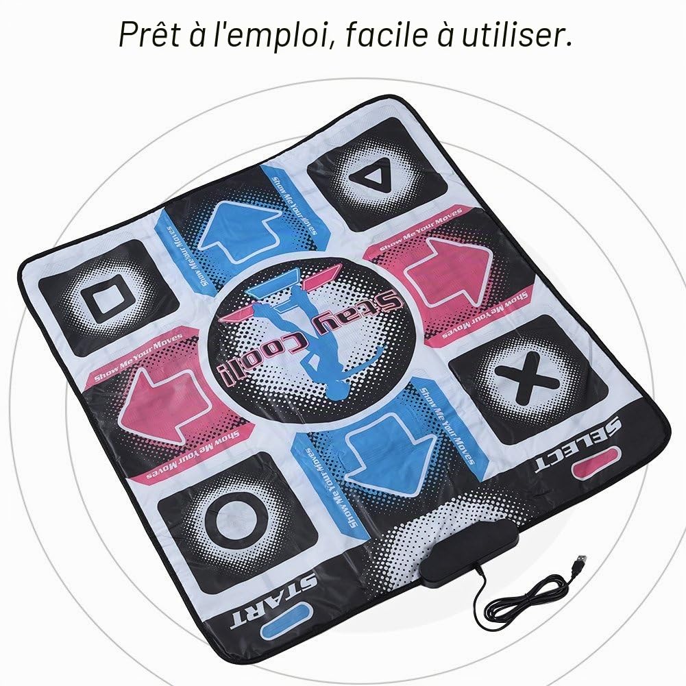 Tapis de Danse Tapis de Danse DDR USB avec câble USB, Tapis de Danse Fitness Body Building compatibles avec PC Windows 98/2000 / XP / 7