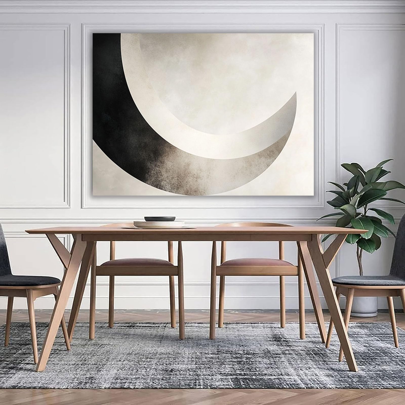 YLHKME Tableau Noir et Blanc Pissenlit Moderne,Affiche Toile Tableau Decoration Murale Salon,pour Chambre Cuisine Bureau, Deco Maison, sans Cadre (Frameless,3X60X90CM