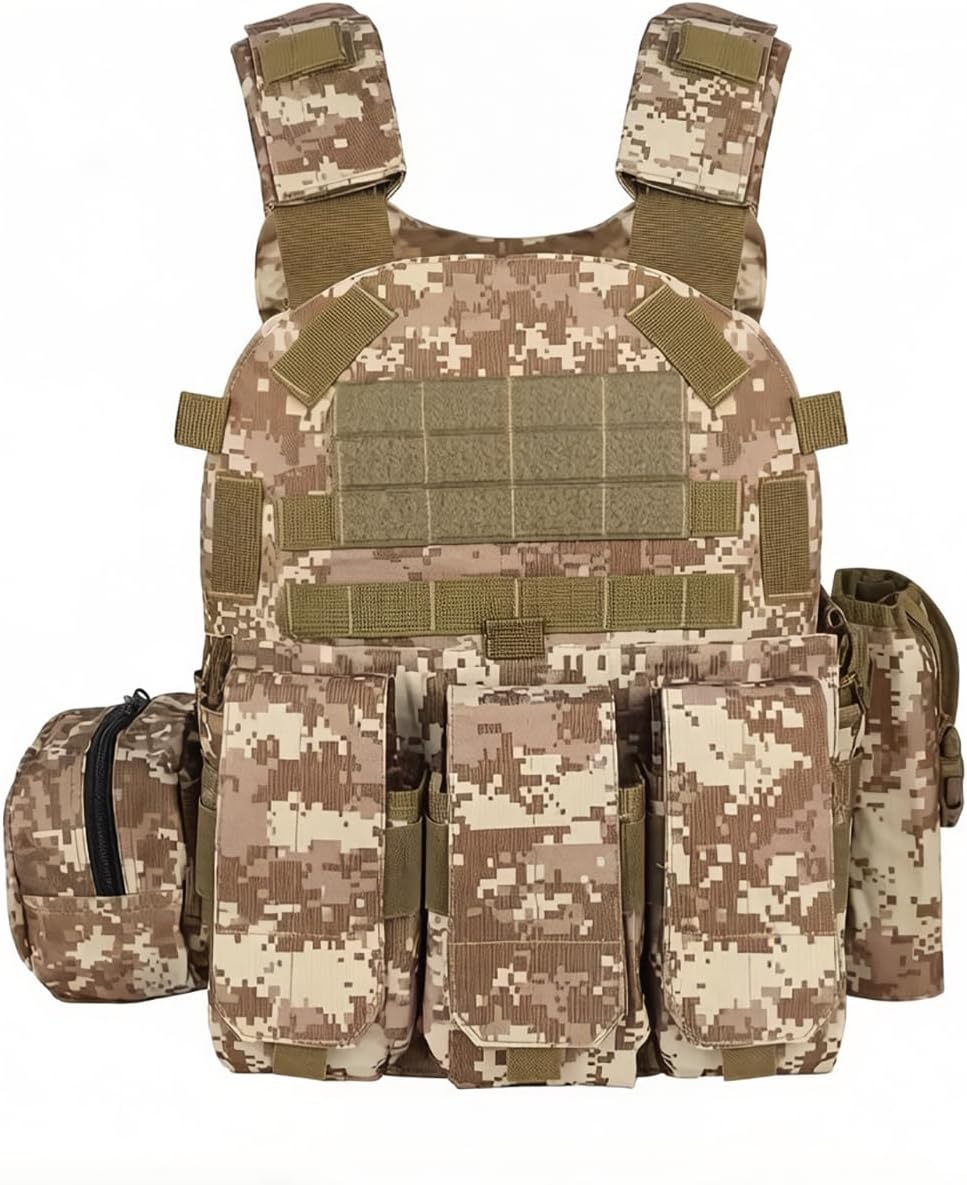 Kids Tactical Vest, Adjustable Airsoft Paintball Vest, Boys Girls Outdoor Games Vest, Army Costume Combat Vest,4-12 Years