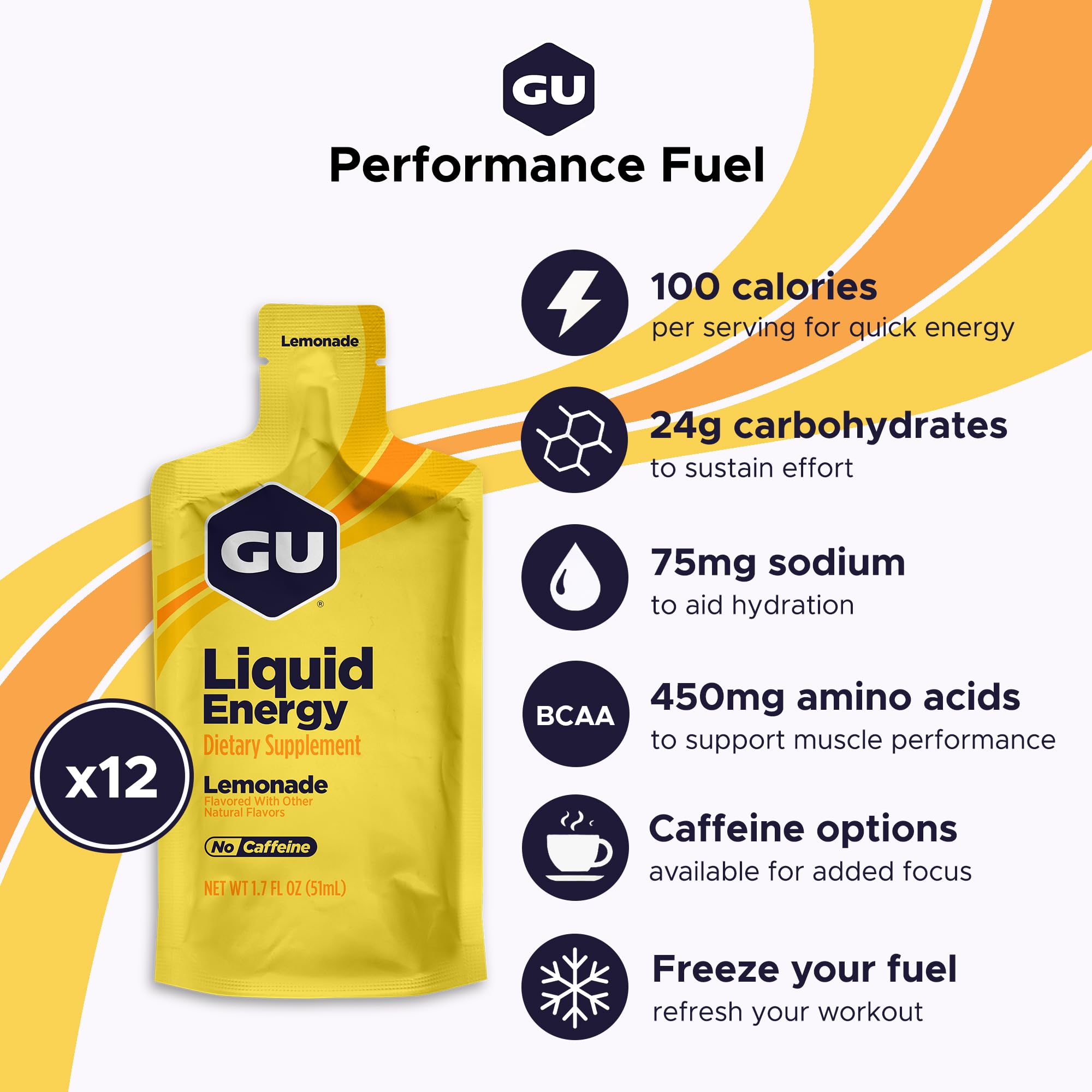 Gu Liquid Energy Gel Lemonade 12 U.