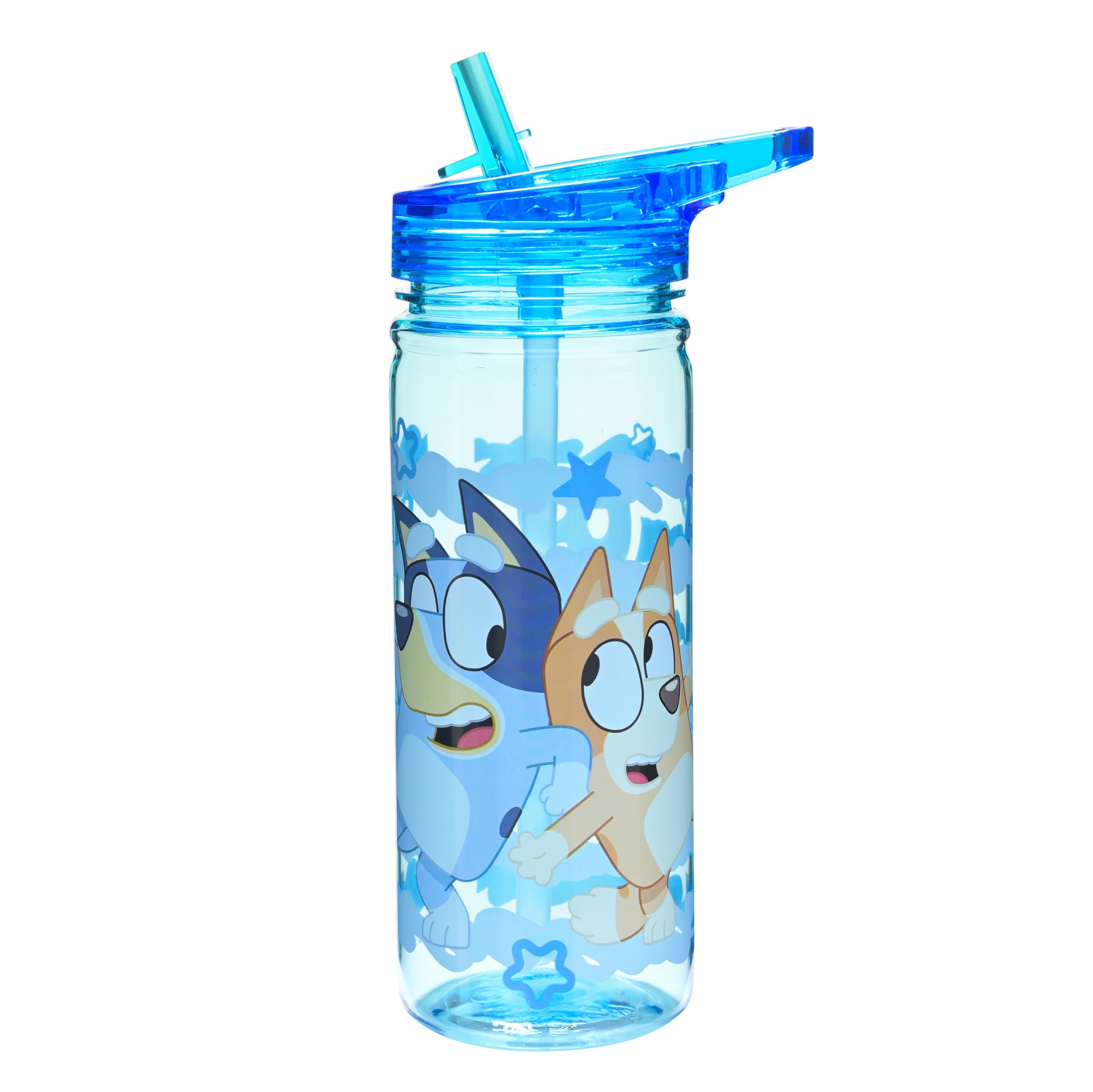 Bluey Kids Water Bottle 580ml with Carry Handle – BPA-Free Reusable Drink Bottle for School & Travel – Leak Resistant Flip Top (Blue)