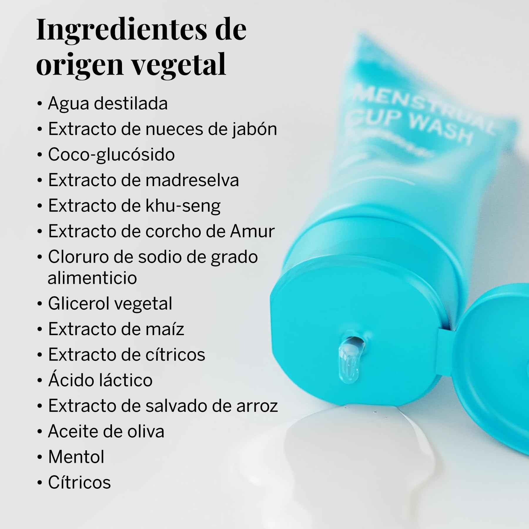 Limpiador de copas menstruales – La mejor fórmula para limpiar tazas periódicas – Bio & pH equilibrado – Tamaño viaje – Limpiador de gel – Jabón para discos menstruales (75 ml)