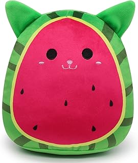 Watermelon Cat Stuffed Animal Toys for Kids，Cat Plush Pillow Toy Plush Pillows Squishy Watermelon Cat Plushies - Fun Fruit Pillow and Toy Cat for Kids - Hugging Plush Gifts for Kids Girlfrien