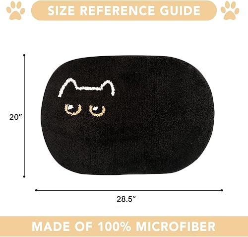 Miniatura 2 de Tapete de baño de microfibra suave con diseño de gato negro, bonita y atrevida, antideslizante y absorbente, fácil de cuidar, lavable a máquina,