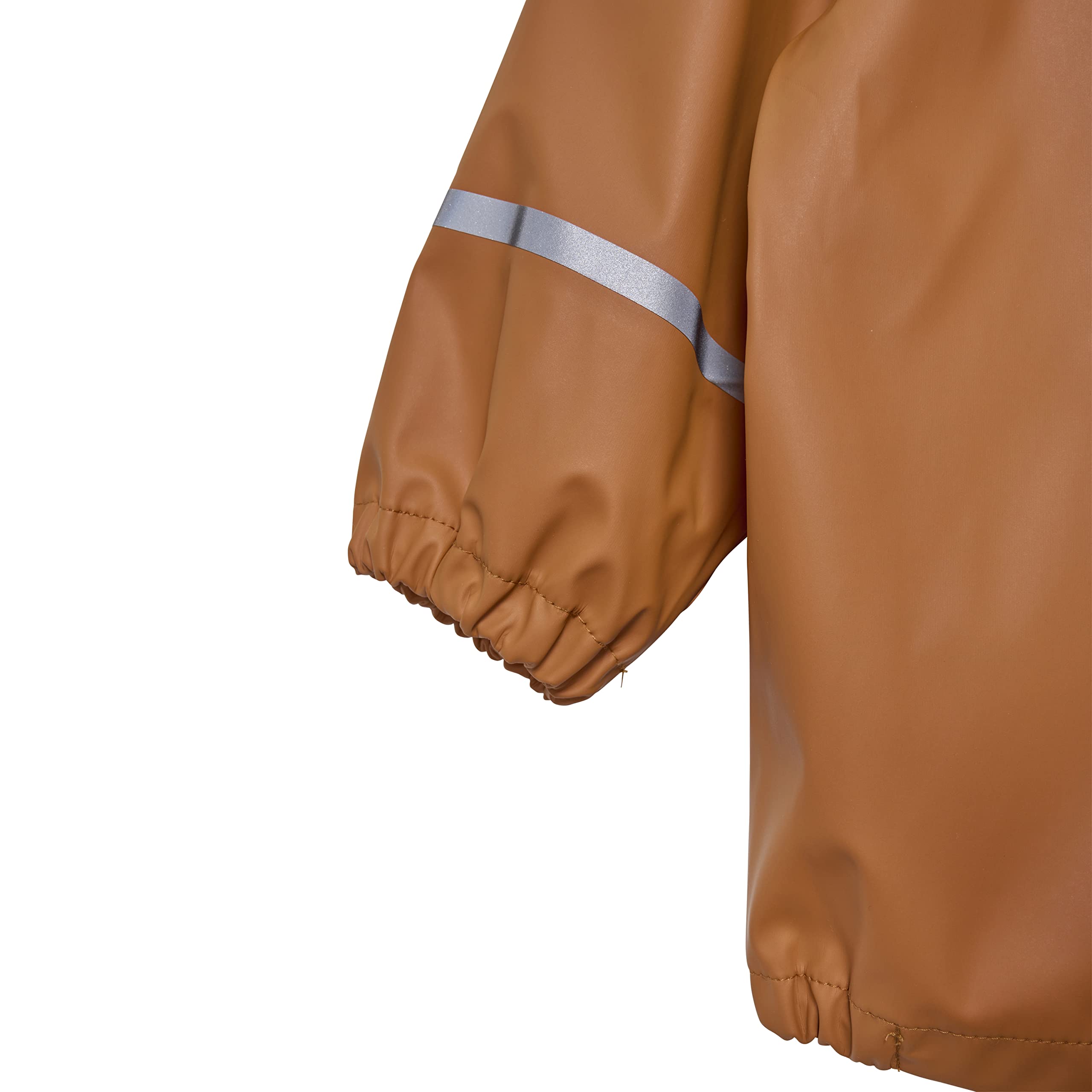 Celavi Unisex Kids Basic Rainwear Set-Recycle PU Rain Jacket, Amber Brown, 110, brązowy, 110