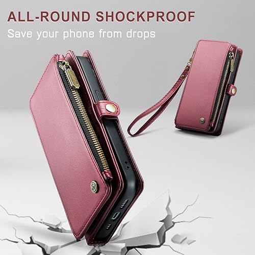 Miniatura 6 de Defencase Funda para iPhone 15 Pro, bloqueo RFID, funda tipo cartera para iPhone 15 Pro para mujeres y hombres con tarjetero de crédito con