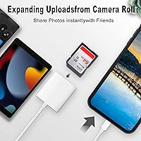 Vista 6 de [Certificado MFi de Apple] Lector de cámara de tarjetas Lightning a SD para iPhone iPad, lector de tarjetas de memoria, visor de cámara de rastro