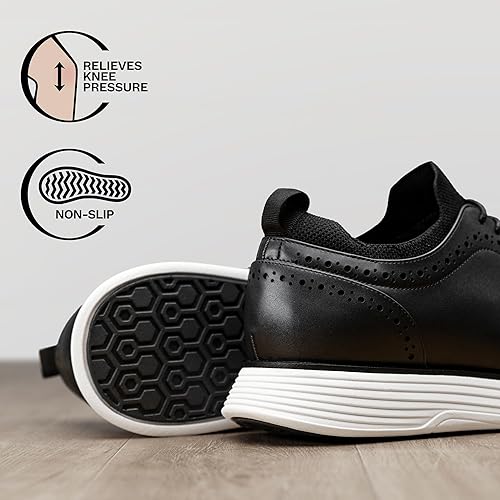 Miniatura 9 de Bruno Marc MaxFlex - Zapatos deportivos de vestir para hombre, estilo Oxford, casuales, con punta de ala