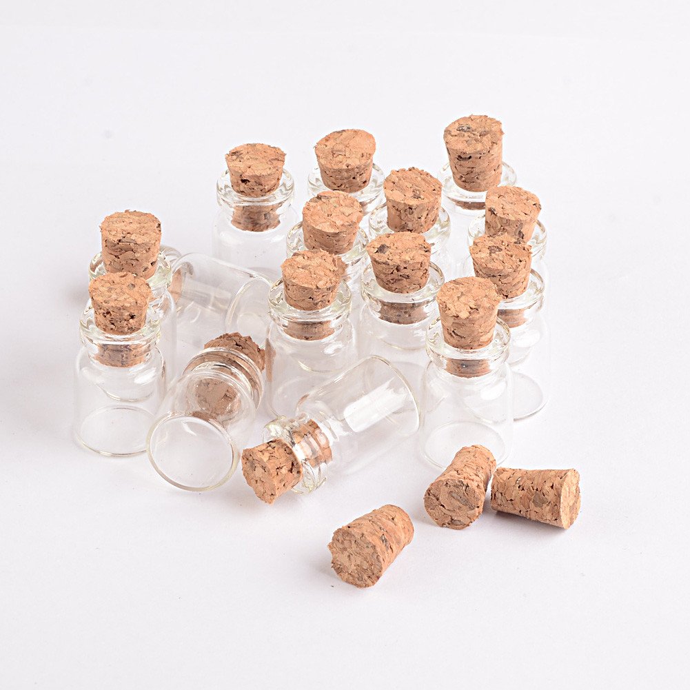 Mini Botellas de Vidrio 0.5ml con Corchos, Frascos para Bodas Artesanía Joyería