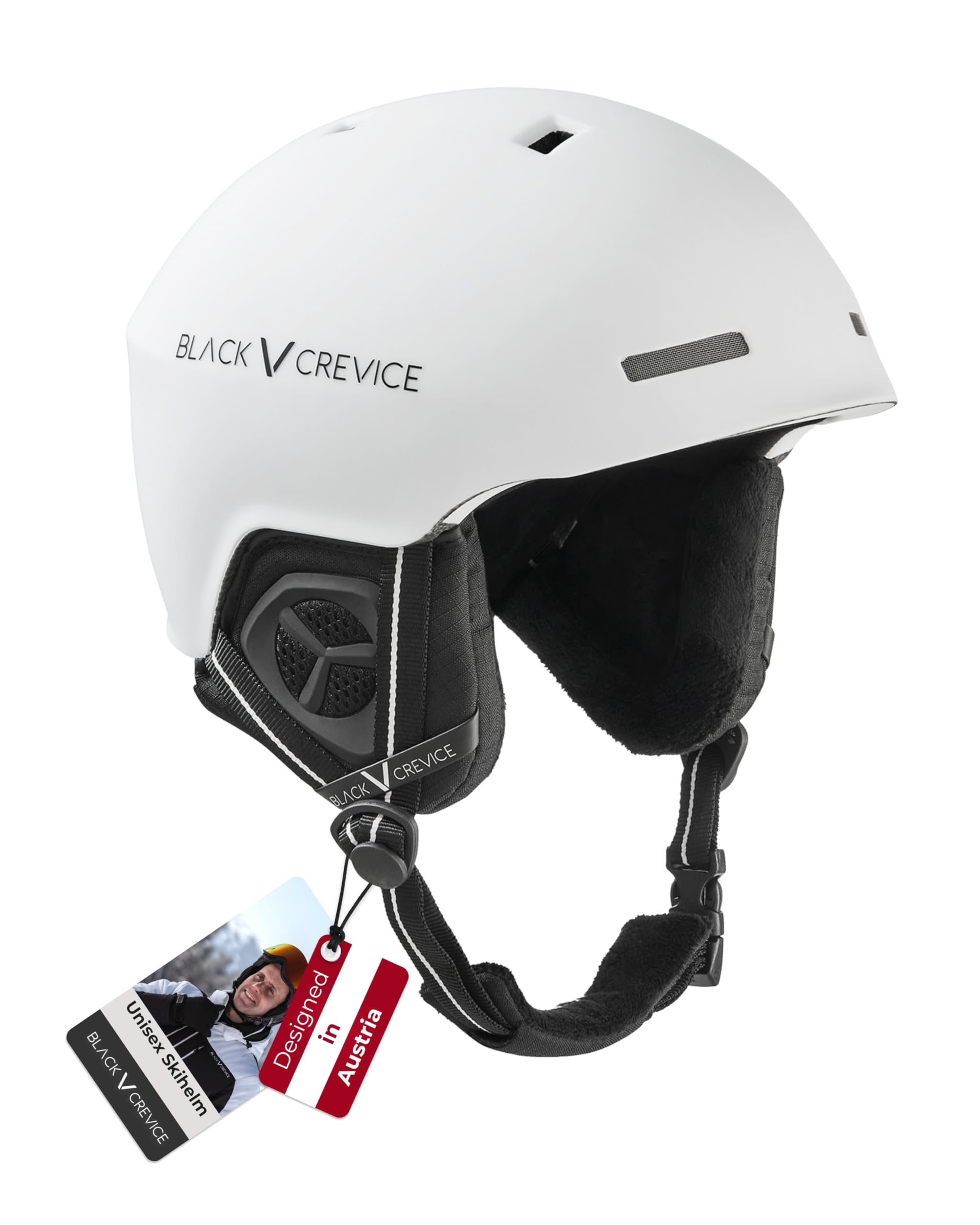 BLACK CREVICE Skihelm Aspen I Größen S-L I Leichter Inmould Snowboardhelm I Stufenlos verstellbar mit RFS-System I Schlagfeste Außenschale & EPS-Innenschaum