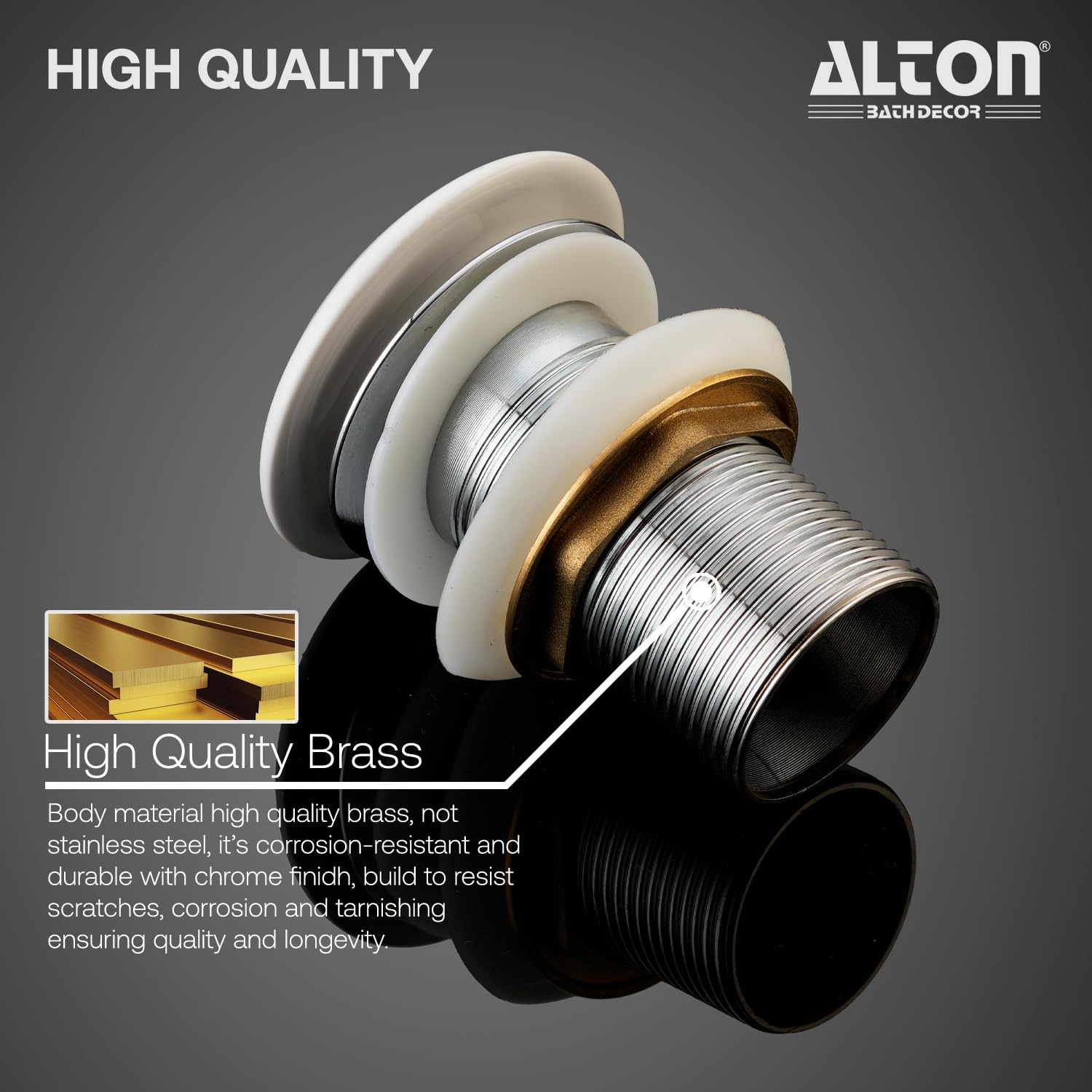 ALTON ALD115 Brass 3-INCH Pop-Up Type Waste Coupling For Was -4