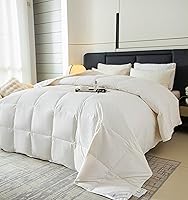 Vista 6 de Edredón de Plumón de Ganso, Todas las Estaciones, Inserto de Edredón de Plumón 100% Algodón, Edredón de Cama Acolchado Tibio Mediano, Blanco