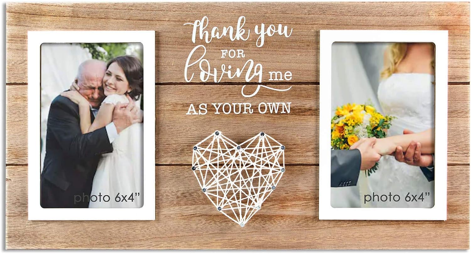 VILIGHT Bonus Mom Gifts - Present for Stepmoms and Stepdads - Thank You for Loving Me As Your Own Picture Frame - Holds 2 4x6 Inches Photos